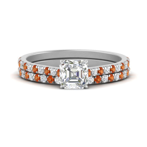 french-pave-asscher-petite-orange-sapphire-wedding-ring-set-in-FD9918ASGSAORANGLE3-NL-WG-B1