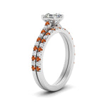 Load image into Gallery viewer, french-pave-asscher-petite-orange-sapphire-wedding-ring-set-in-FD9918ASGSAORANGLE3-NL-WG-B1
