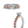 Load image into Gallery viewer, french-pave-asscher-petite-orange-sapphire-wedding-ring-set-in-FD9918ASGSAORANGLE3-NL-WG-B1