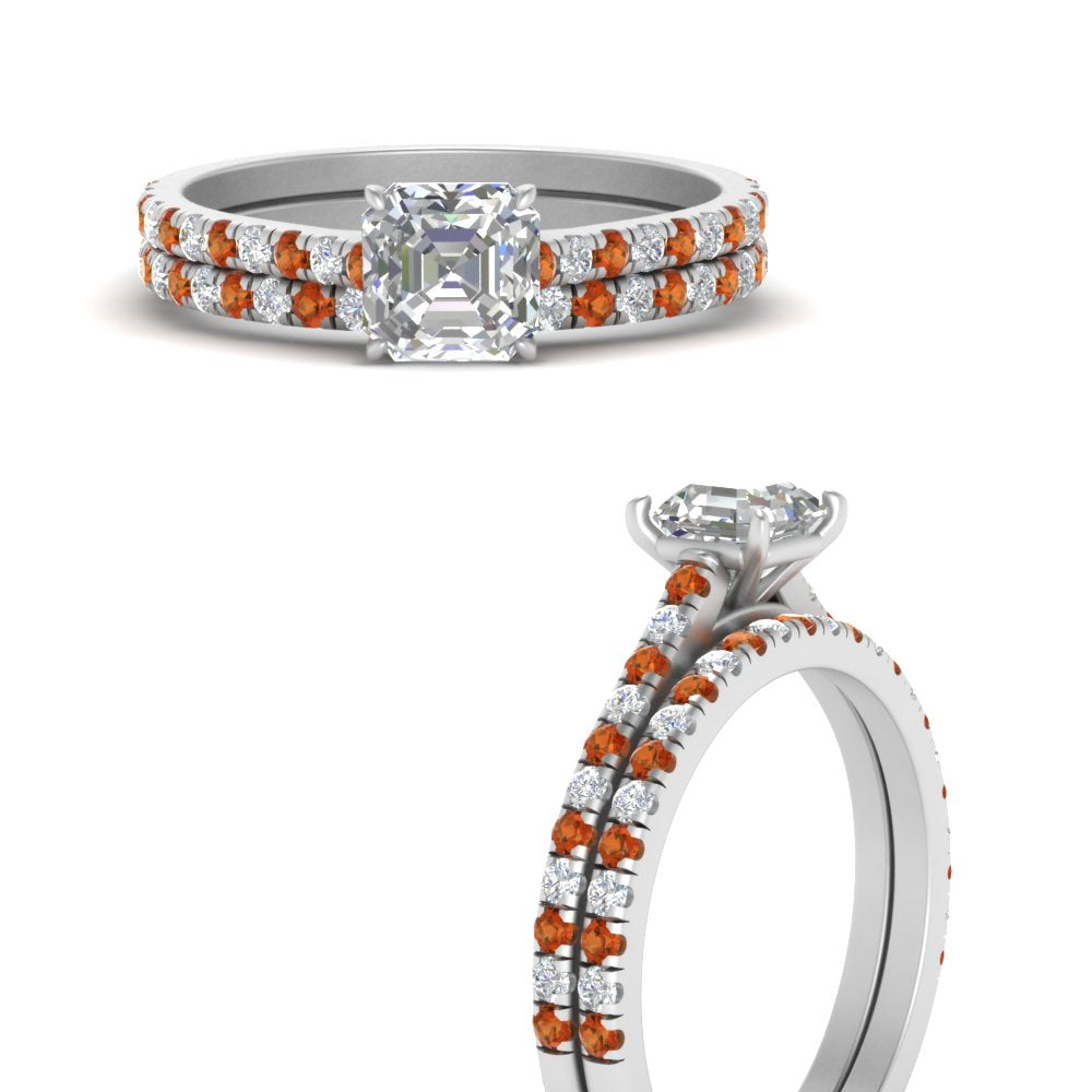 french-pave-asscher-petite-orange-sapphire-wedding-ring-set-in-FD9918ASGSAORANGLE3-NL-WG-B1