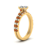 Load image into Gallery viewer, french-pave-asscher-petite-orange-sapphire-wedding-ring-set-in-FD9918ASGSAORANGLE3-NL-YG-B1
