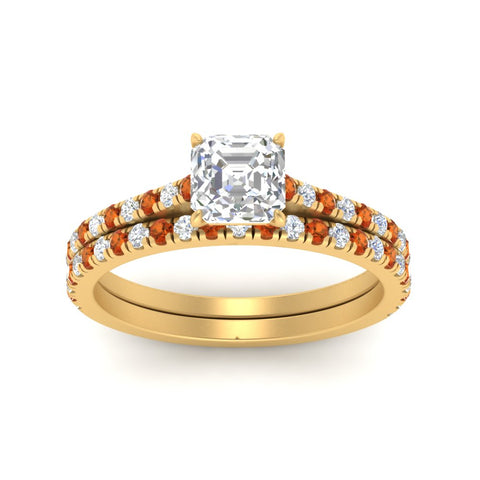 french-pave-asscher-petite-orange-sapphire-wedding-ring-set-in-FD9918ASGSAORANGLE3-NL-YG-B1