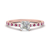 Load image into Gallery viewer, french-pave-asscher-petite-pink-sapphire-engagement-ring-in-FD9918ASRGSADRPIANGLE3-NL-RG