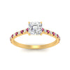 Load image into Gallery viewer, french-pave-asscher-petite-pink-sapphire-engagement-ring-in-FD9918ASRGSADRPIANGLE3-NL-YG