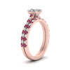 Load image into Gallery viewer, french-pave-asscher-petite-pink-sapphire-wedding-ring-set-in-FD9918ASGSADRPIANGLE3-NL-RG-B1