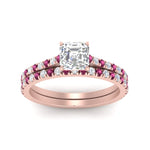 Load image into Gallery viewer, french-pave-asscher-petite-pink-sapphire-wedding-ring-set-in-FD9918ASGSADRPIANGLE3-NL-RG-B1

