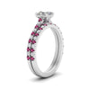 Load image into Gallery viewer, french-pave-asscher-petite-pink-sapphire-wedding-ring-set-in-FD9918ASGSADRPIANGLE3-NL-WG-B1