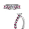 Load image into Gallery viewer, french-pave-asscher-petite-pink-sapphire-wedding-ring-set-in-FD9918ASGSADRPIANGLE3-NL-WG-B1
