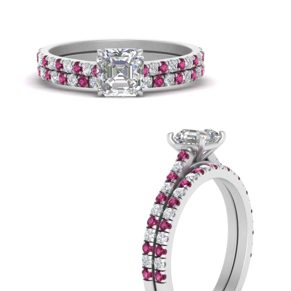 french-pave-asscher-petite-pink-sapphire-wedding-ring-set-in-FD9918ASGSADRPIANGLE3-NL-WG-B1