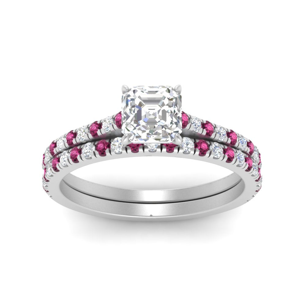 french-pave-asscher-petite-pink-sapphire-wedding-ring-set-in-FD9918ASGSADRPIANGLE3-NL-WG-B1