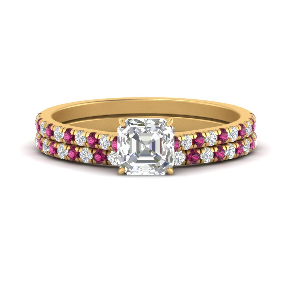 french-pave-asscher-petite-pink-sapphire-wedding-ring-set-in-FD9918ASGSADRPIANGLE3-NL-YG-B1