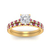 Load image into Gallery viewer, french-pave-asscher-petite-pink-sapphire-wedding-ring-set-in-FD9918ASGSADRPIANGLE3-NL-YG-B1