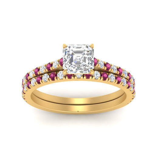 french-pave-asscher-petite-pink-sapphire-wedding-ring-set-in-FD9918ASGSADRPIANGLE3-NL-YG-B1