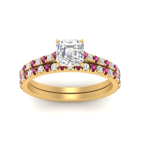 french-pave-asscher-petite-pink-sapphire-wedding-ring-set-in-FD9918ASGSADRPIANGLE3-NL-YG-B1