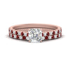 Load image into Gallery viewer, french-pave-asscher-petite-ruby-wedding-ring-set-in-FD9918ASGRUDRANGLE3-NL-RG-B1