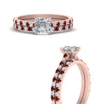 Load image into Gallery viewer, french-pave-asscher-petite-ruby-wedding-ring-set-in-FD9918ASGRUDRANGLE3-NL-RG-B1
