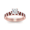 Load image into Gallery viewer, french-pave-asscher-petite-ruby-wedding-ring-set-in-FD9918ASGRUDRANGLE3-NL-RG-B1