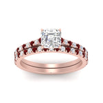 Load image into Gallery viewer, french-pave-asscher-petite-ruby-wedding-ring-set-in-FD9918ASGRUDRANGLE3-NL-RG-B1
