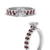 Load image into Gallery viewer, french-pave-asscher-petite-ruby-wedding-ring-set-in-FD9918ASGRUDRANGLE3-NL-WG-B1