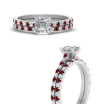 Load image into Gallery viewer, french-pave-asscher-petite-ruby-wedding-ring-set-in-FD9918ASGRUDRANGLE3-NL-WG-B1
