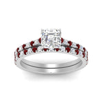 Load image into Gallery viewer, french-pave-asscher-petite-ruby-wedding-ring-set-in-FD9918ASGRUDRANGLE3-NL-WG-B1
