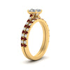 Load image into Gallery viewer, french-pave-asscher-petite-ruby-wedding-ring-set-in-FD9918ASGRUDRANGLE3-NL-YG-B1