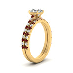 Load image into Gallery viewer, french-pave-asscher-petite-ruby-wedding-ring-set-in-FD9918ASGRUDRANGLE3-NL-YG-B1
