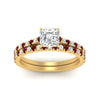 Load image into Gallery viewer, french-pave-asscher-petite-ruby-wedding-ring-set-in-FD9918ASGRUDRANGLE3-NL-YG-B1