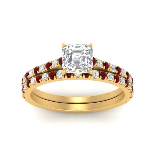 french-pave-asscher-petite-ruby-wedding-ring-set-in-FD9918ASGRUDRANGLE3-NL-YG-B1