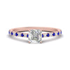 Load image into Gallery viewer, french-pave-asscher-petite-sapphire-engagement-ring-in-FD9918ASRGSABLANGLE3-NL-RG