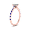 Load image into Gallery viewer, french-pave-asscher-petite-sapphire-engagement-ring-in-FD9918ASRGSABLANGLE3-NL-RG