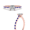 Load image into Gallery viewer, french-pave-asscher-petite-sapphire-engagement-ring-in-FD9918ASRGSABLANGLE3-NL-RG