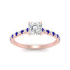 Load image into Gallery viewer, french-pave-asscher-petite-sapphire-engagement-ring-in-FD9918ASRGSABLANGLE3-NL-RG