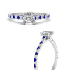 Load image into Gallery viewer, french-pave-asscher-petite-sapphire-engagement-ring-in-FD9918ASRGSABLANGLE3-NL-WG