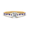 Load image into Gallery viewer, french-pave-asscher-petite-sapphire-engagement-ring-in-FD9918ASRGSABLANGLE3-NL-YG