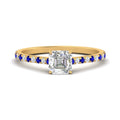 Thumbnail 7 - french-pave-asscher-petite-sapphire-engagement-ring-in-FD9918ASRGSABLANGLE3-NL-YG