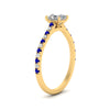 Load image into Gallery viewer, french-pave-asscher-petite-sapphire-engagement-ring-in-FD9918ASRGSABLANGLE3-NL-YG