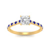 Load image into Gallery viewer, french-pave-asscher-petite-sapphire-engagement-ring-in-FD9918ASRGSABLANGLE3-NL-YG