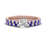 Load image into Gallery viewer, french-pave-asscher-petite-sapphire-wedding-ring-set-in-FD9918ASGSABLANGLE3-NL-RG-B1

