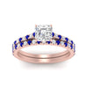 Load image into Gallery viewer, french-pave-asscher-petite-sapphire-wedding-ring-set-in-FD9918ASGSABLANGLE3-NL-RG-B1