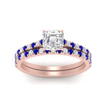 Load image into Gallery viewer, french-pave-asscher-petite-sapphire-wedding-ring-set-in-FD9918ASGSABLANGLE3-NL-RG-B1
