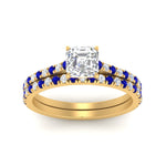 Load image into Gallery viewer, french-pave-asscher-petite-sapphire-wedding-ring-set-in-FD9918ASGSABLANGLE3-NL-YG-B1
