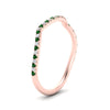 Load image into Gallery viewer, french-pave-contour-emerald-wedding-band-in-rose-gold-FD9986B2GEMGR-NL-RG