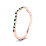 Load image into Gallery viewer, french-pave-contour-emerald-wedding-band-in-rose-gold-FD9986B2GEMGR-NL-RG
