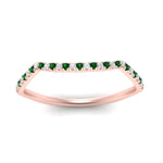 Load image into Gallery viewer, french-pave-contour-emerald-wedding-band-in-rose-gold-FD9986B2GEMGR-NL-RG
