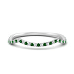 Load image into Gallery viewer, french-pave-contour-emerald-wedding-band-in-white-gold-FD9986B2GEMGR-NL-WG
