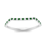 Load image into Gallery viewer, french-pave-contour-emerald-wedding-band-in-white-gold-FD9986B2GEMGR-NL-WG
