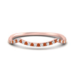 Load image into Gallery viewer, french-pave-contour-orange-sapphire-wedding-band-in-rose-gold-FD9986B2GSAOR-NL-RG
