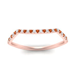 Load image into Gallery viewer, french-pave-contour-orange-sapphire-wedding-band-in-rose-gold-FD9986B2GSAOR-NL-RG
