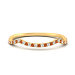 Load image into Gallery viewer, french-pave-contour-orange-sapphire-wedding-band-in-yellow-gold-FD9986B2GSAOR-NL-YG
